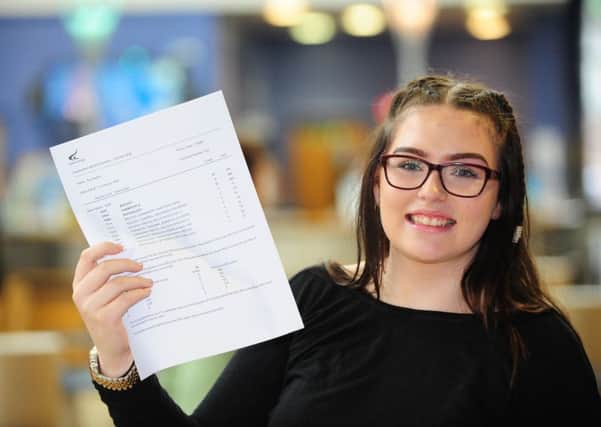 Derby College student Zoe Keaton, 18, from Long Eaton, has achieved A* grades in biology and psychology and an A in chemistry.