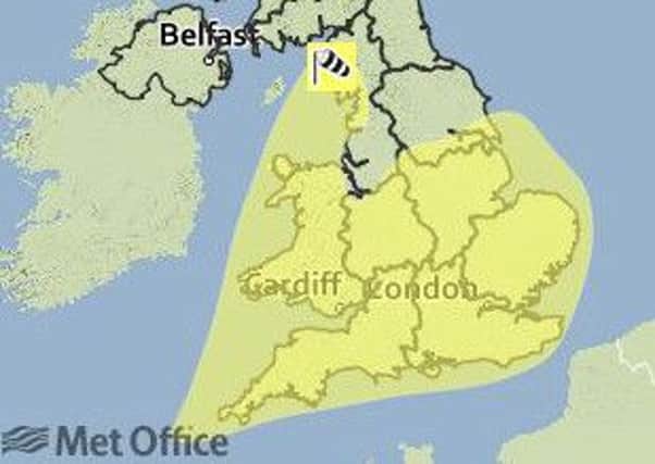 The Met Office has issued a yellow weather warning for wind for the East Midlands as gusts will reach up to 50mph