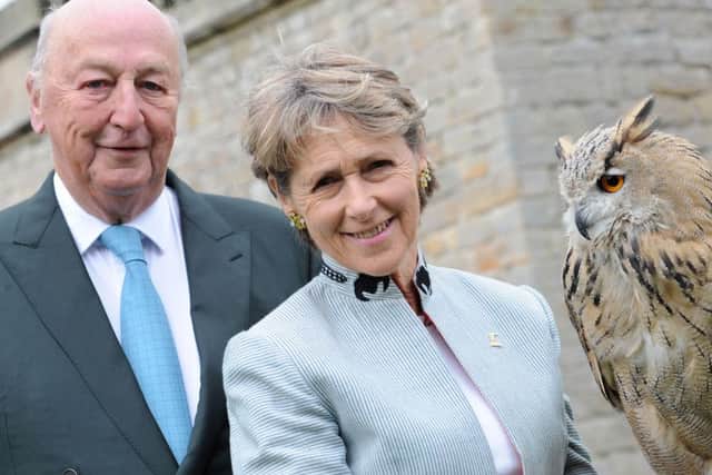 Chatsworth Country Fair.
The Duke and Duchess of Devonshire make the aquaintance of a Siberian Eagle Owl before officially opening the fair on Friday.