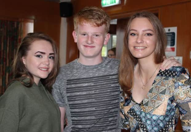 Eckington School GCSE results, Rachel Clayton, Sam Beardshaw and Abbie Uprichard.