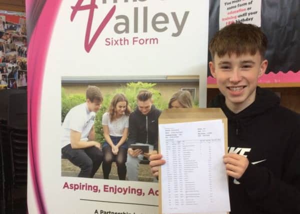 Archie Paskin with his results.