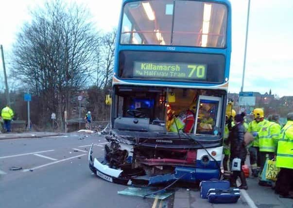 People were left injured after a crash linked with two cars and a bus on Brimington Road, Chesterfield.