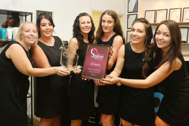 The winning team at Fresh Look Beauty - Kate, Siobhan, Justine, Angela, Leanne and Kelly