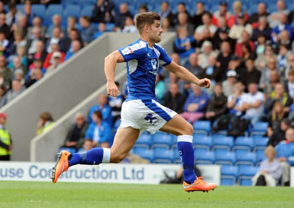 Chesterfield v Millwall.
Ched Evans chases down a goalkeeper bound ball.
