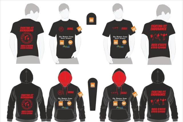 Designs for new clothing for club members, made possible donations from sponsors.