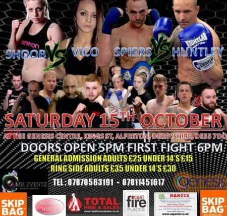 The Genesis Centre, Alfreton, is hosting a fight night on 15th October.