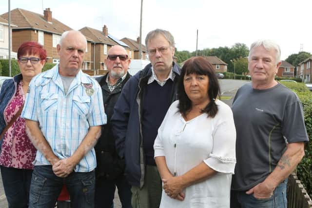 Angry North Wingfield residents Marilyn Robinson, Robert Palfreyman, Paul Robinson, Chris Jecklin, Christine Palfreyman and Dave Robinson.