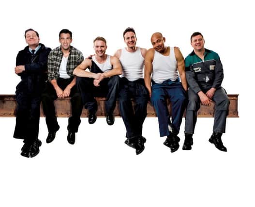 Andrew Dunn, Anthony Lewis, Chris Fountain, Gary Lucy, Louis Emerick and Kai Owen in The Full Monty.