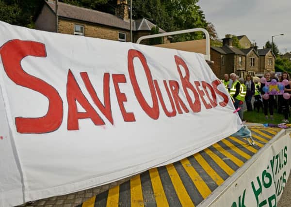 Matlock Hospitals League of Friends protest march against the proposed closure of all the beds at Whitworth Hospital