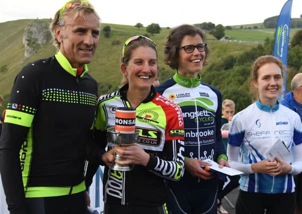 Lou Bates broke the course record and picked up a Â£500 prize, beating Emily Verroken and Rebecca Goodson into second and third respectively with a time of 1:42:8. (Pic: VeloUK.net)