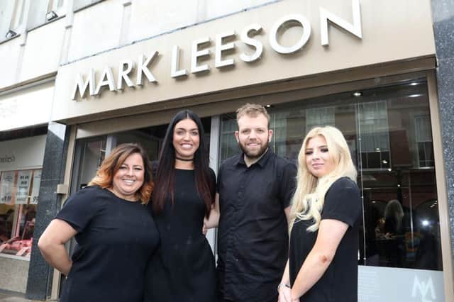 Andrea Giles, Yasmin Audley, Megan Colley and Shaun Hall at the Chesterfield Mark Leeson salon. Picture: Jason Chadwick.