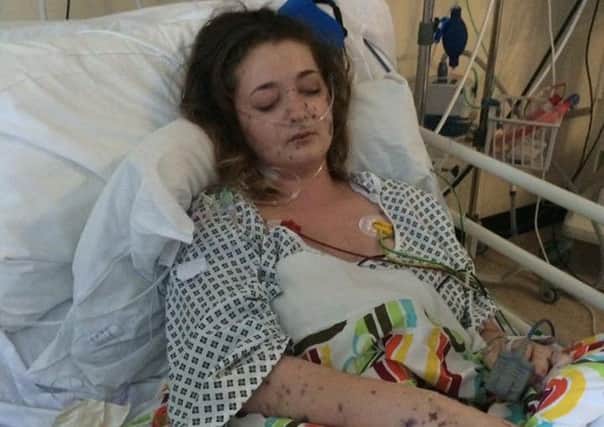 Charlene Colechin in her hospital bed (Photo: Charlene Colechin / Facebook).