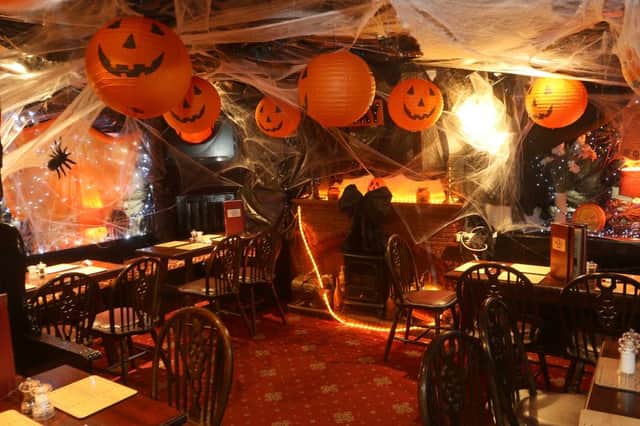 The Halloween decorations at the Hanging Gate, Chapel
