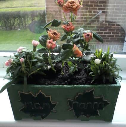 This planter made by Ann Swain was stolen from her mother's grave in Clay Cross.