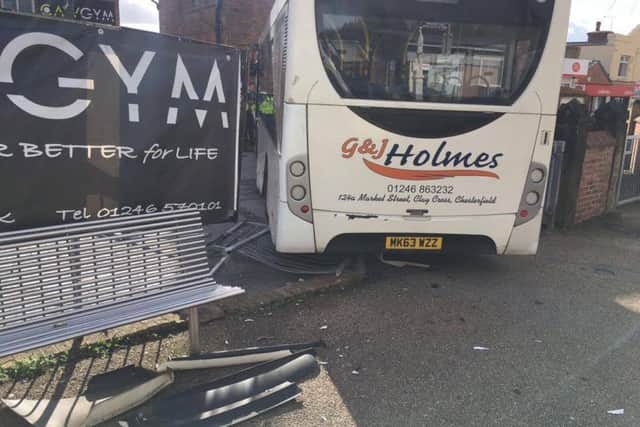 A driverless coach crashed through railings on Mill Street in Clowne.