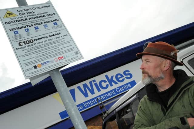 Shaun Sabin-Farrell who is contesting a parking charge issued after two separate visits to Wickes on the same day.