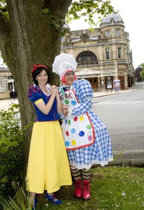 Lucy Dixon and James Campbell in Snow White at Buxton Opera House.