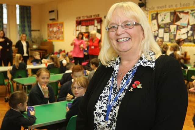 Jane Pitts twenty years after founding the breakfast club at Jacksdale Primary