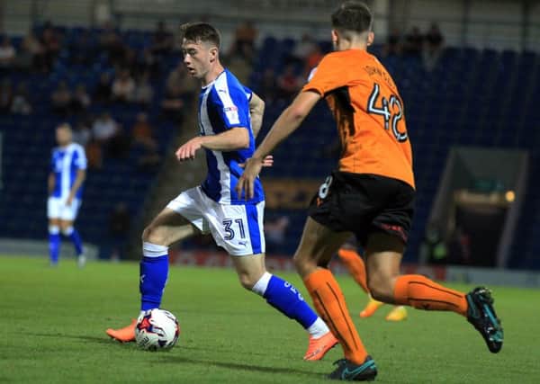 Chesterfield v Wolverhampton Wanderers in the Checkatrade Trophy at the Proact on Tuesday August 30th 2016. Chesterfield player Derek Daly in action. Photo: Chris Etchells
