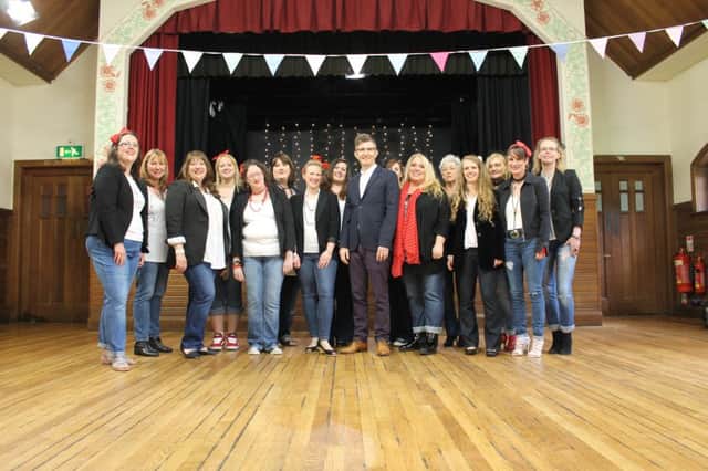 Gareth Malone with members of the Honey Belles.