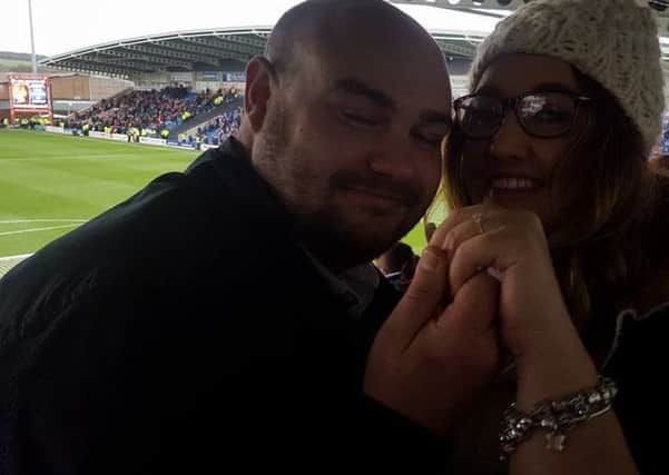 The happy couple at the Chesterfield vs Sheffield United match.