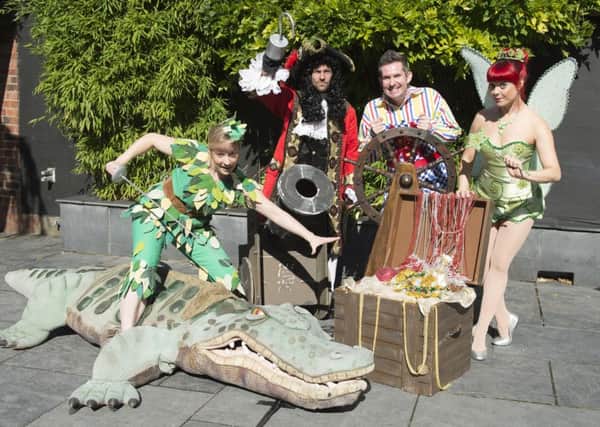 Mansfield Palace Theatre presents its Pantomime for 2016. Peter Pan stars Jessica Punch as Peter Pan, Marc Baylis as Captain Hook, Adam Moss as Smee and Holly Atterton as Tinker Bell

Picture: Sarah Washbourn