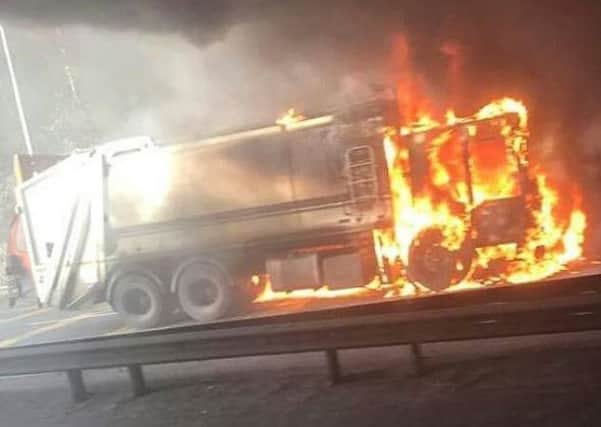 Bin lorry fire on the A38 near Alfreton.