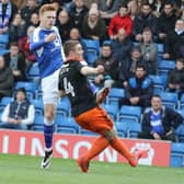 Chesterfield FC v Sheffield Utd, Jon Nolan scores the opening goal in the first minute