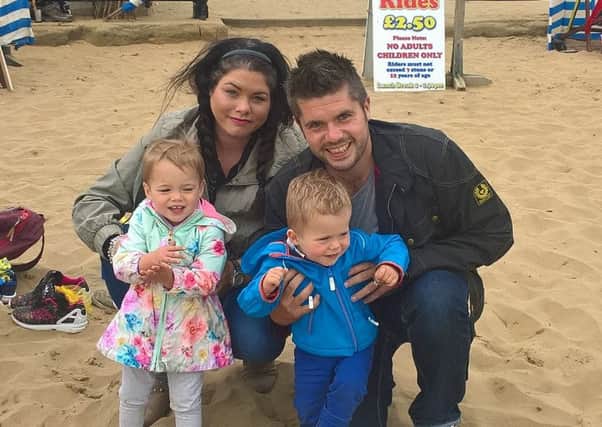 Daniel Pearson, 32, his wife Lyndsey, 30, and their two children, Stanley and Florence, both one, from Dronfield