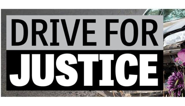 Drive for Justice logo.