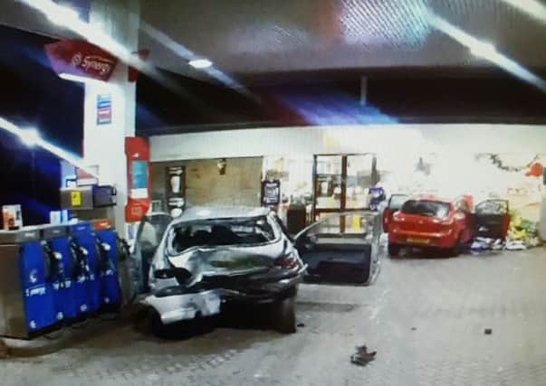 The scene of an accident at a petrol station in Temple Normanton overnight (Photo: Derbyshire Roads Policing Unit).
