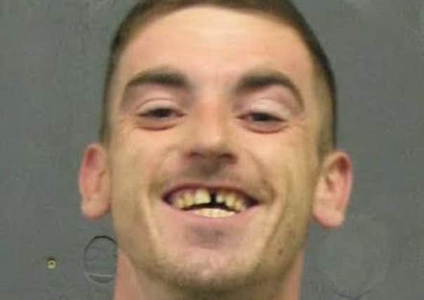 Pictured is Paul Walker, 27, of Broom Avenue, Pilsley, near Chesterfield, who has been jailed for 40 months after attacking four men with a crutch.