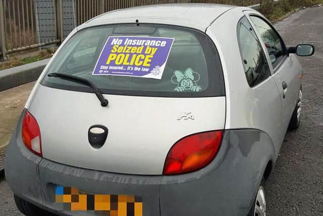 One of the vehicles stopped, shown, was uninsured. (Source: Derbyshire Constabulary).