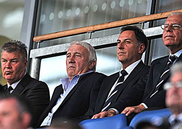 L-R: Chesterfield CEO Chris Turner, club owner Dave Allen, company secretary Ashley Carson and chairman Mike Warner