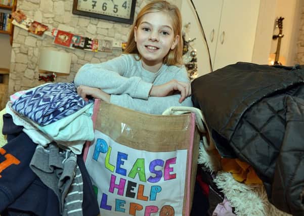 Determined Leah Oldbury, aged ten, has sent food and clothes to Syria.