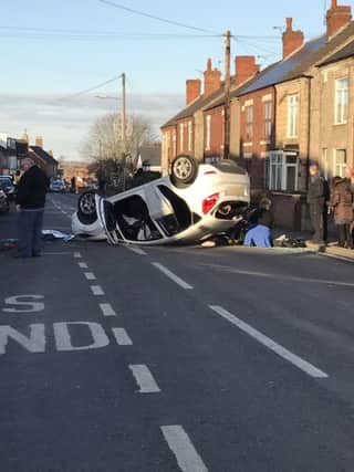 The scene on Market Street, South Normanton. Photo by Shaun Challenger.