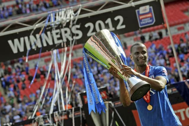 Chesterfield v Swindon...Goalscorer Craig Westcarr with the Cup