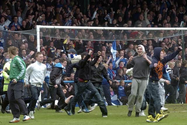 Derek Niven's last-gasp winner prompted a pitch invasion.