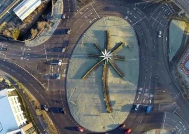 Horns Bridge roundabout from above. Picture: Steve Fairburn.