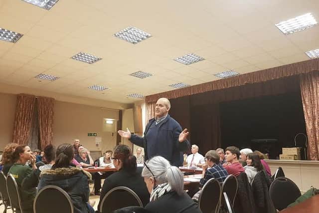 Marsh Lane councillor, Andy Dye, speaking at the meeting.