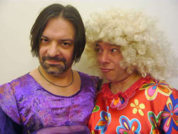 Tommy Jones, who plays Carabosse, and Gavin Ward, who plays the dame Nanny Biscuit in Dronfield Musical Theatre Company's production of  Sleeping Beauty from January 13 to 21.