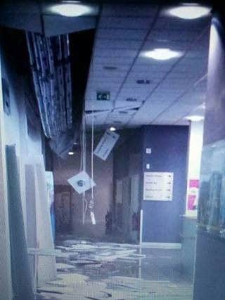 The fault caused water to flood an area behind reception.