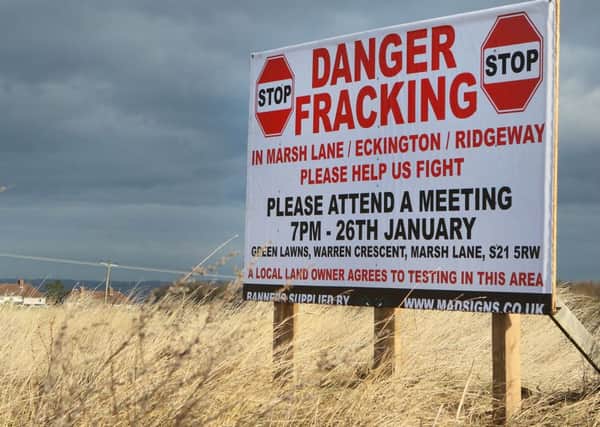 Fracking protest, Bramleymoor Lane at Marsh Lane