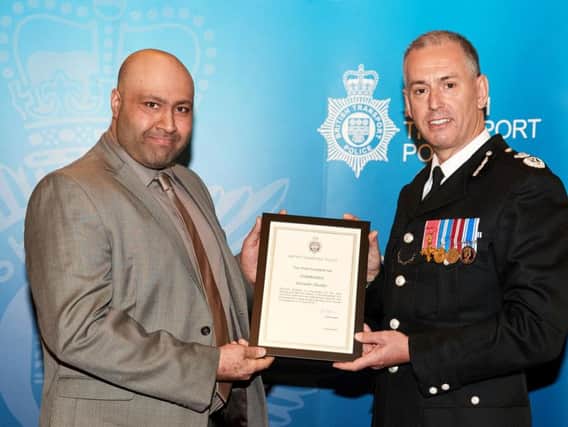 Davinder Shanker with Chief Constable Paul Crowther