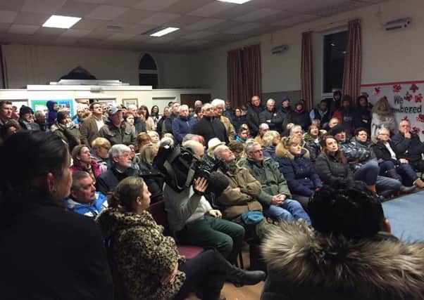 Residents at a public meeting held in Marsh Lane about fracking.