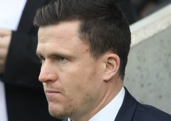 Chesterfield manager Gary Caldwell at his first match in charge.