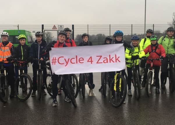 Pupils and teachers from Tibshelf Community School set off on a bike ride to raise money for fellow pupil, Zakk Dluzewski.