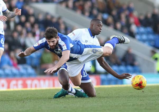 Chesterfield v Oldham Athletic, Ched Evans is scythed down