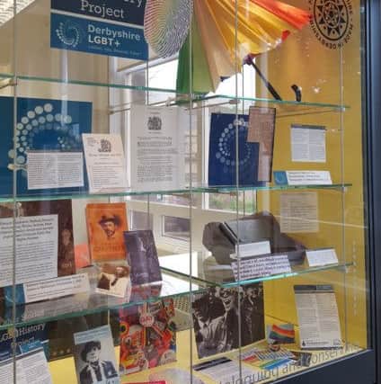 The display cabinet at the Public Record Office in Matlock.