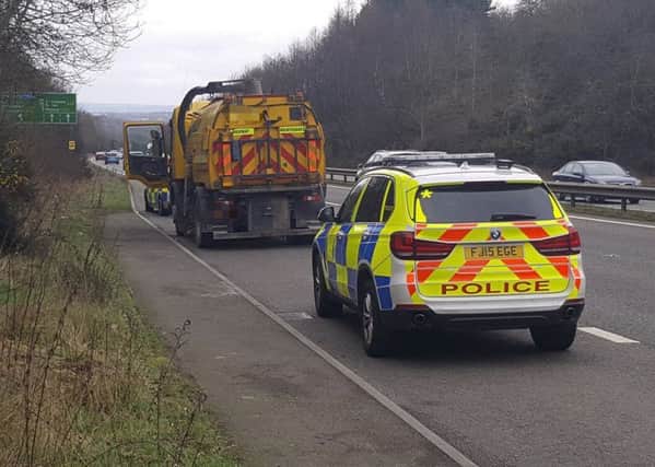 A stolen road sweeper was apprehended in Derbyshire on Sunday (Photo: Derbyshire RPU).